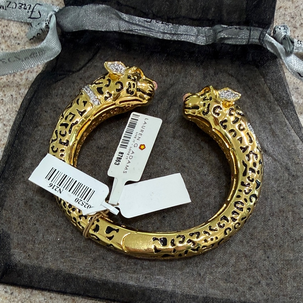 Lauren Gold Leopard Bangle Bracelet